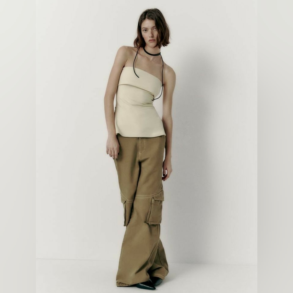 Zara | NWOT High-waist Full-length Cargo Pants
